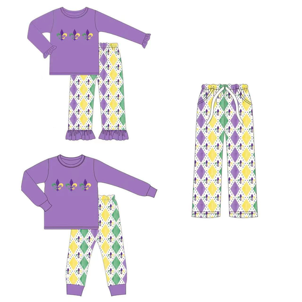 $22 SALE PREORDER ETA FEBRUARY 2027: MARDI GRAS LOUNGEWEAR