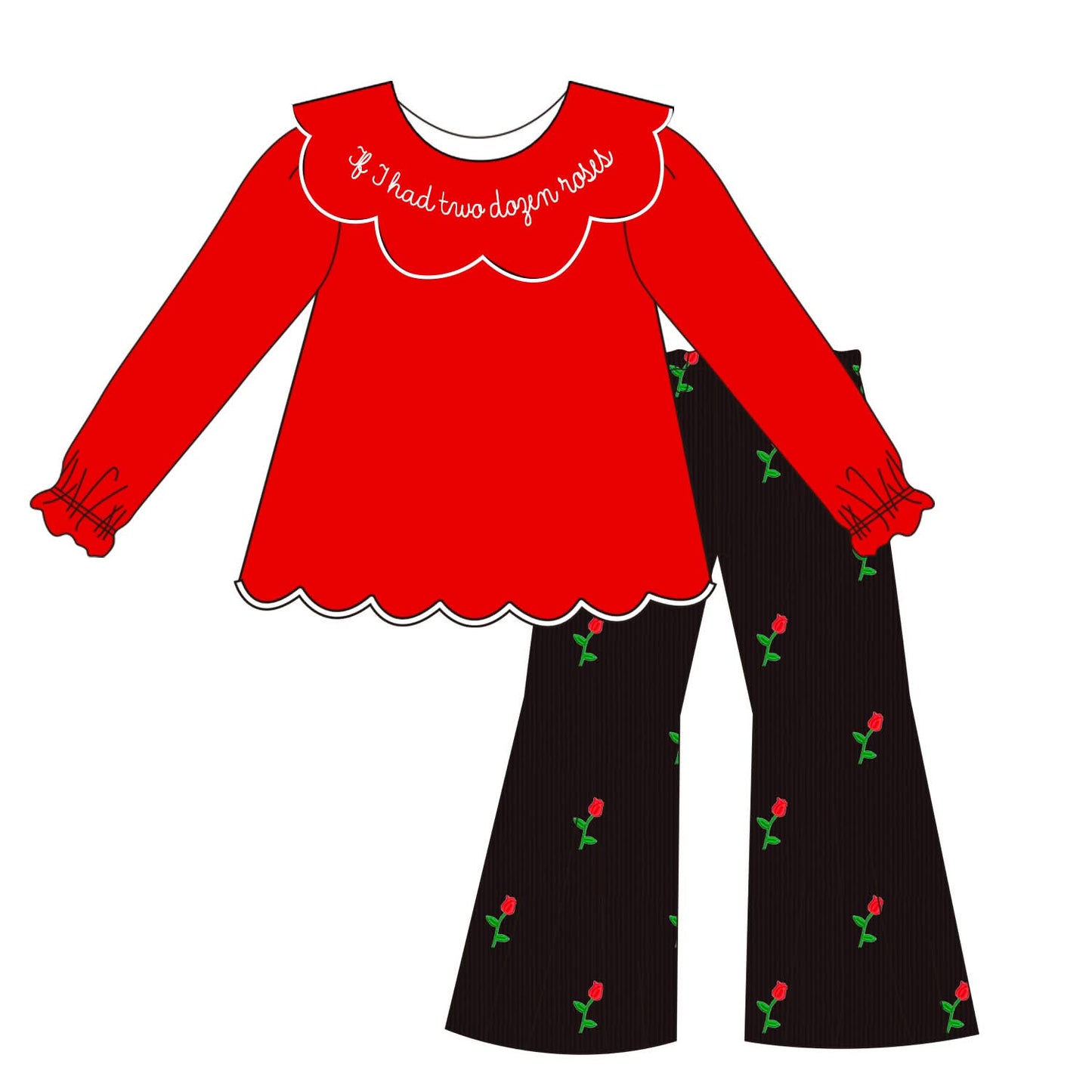 PREORDER #31 ETA JANUARY 2027 TWO DOZEN ROSES PANT SET