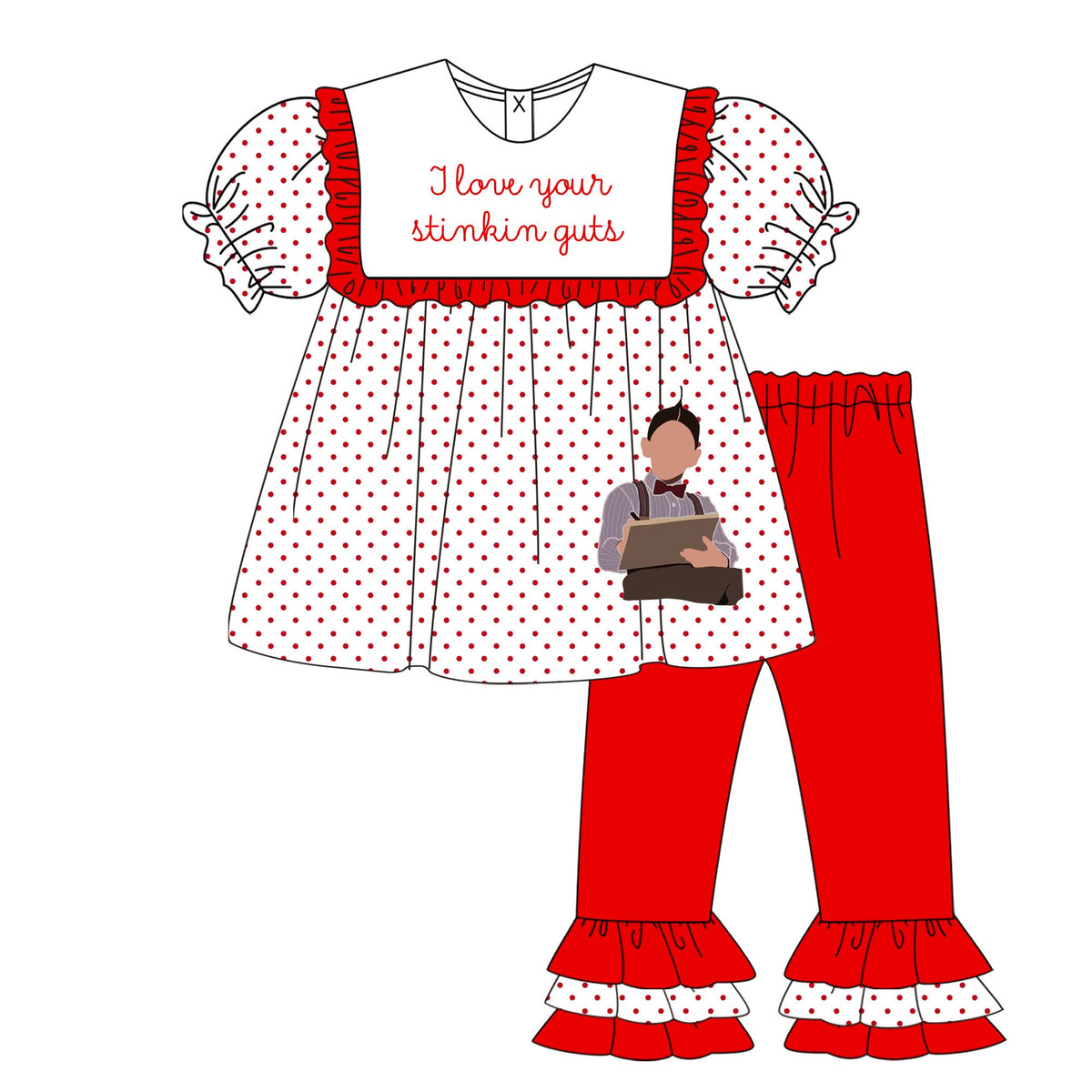 PREORDER #31 ETA JANUARY 2027 I LOVE YOUR STIKIN GUTS GIRL PANT SET