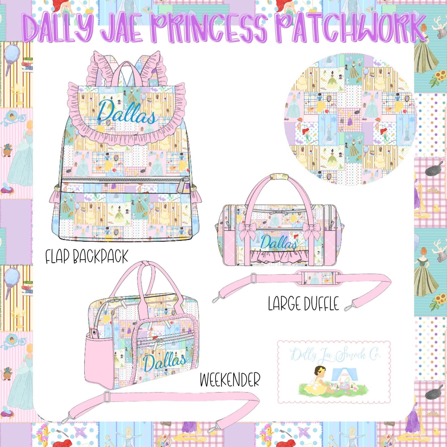 PREORDER #28 DALLY JAE PRINCESS PATCHWORK EMBROIDERED LUGGAGE