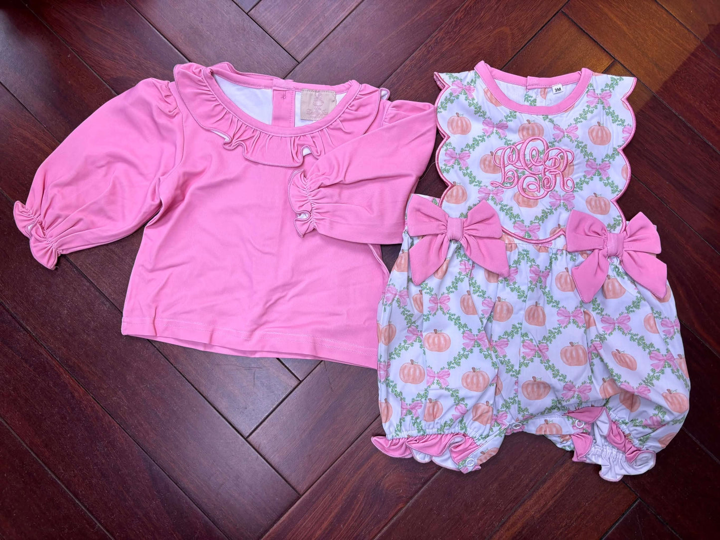 RTS PUMPKIN ROMPER WITH UNDERSHIRT