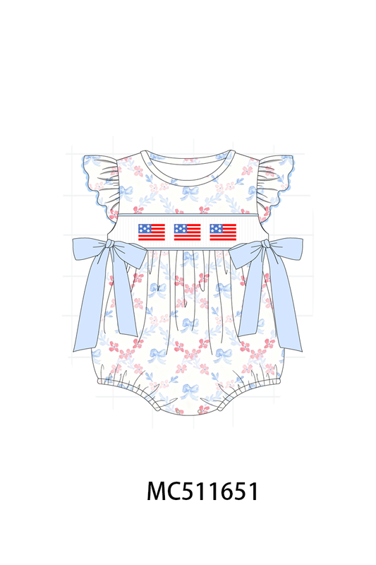 ETA May PO75 Blue Patriotic flag embroidery ruffle collection