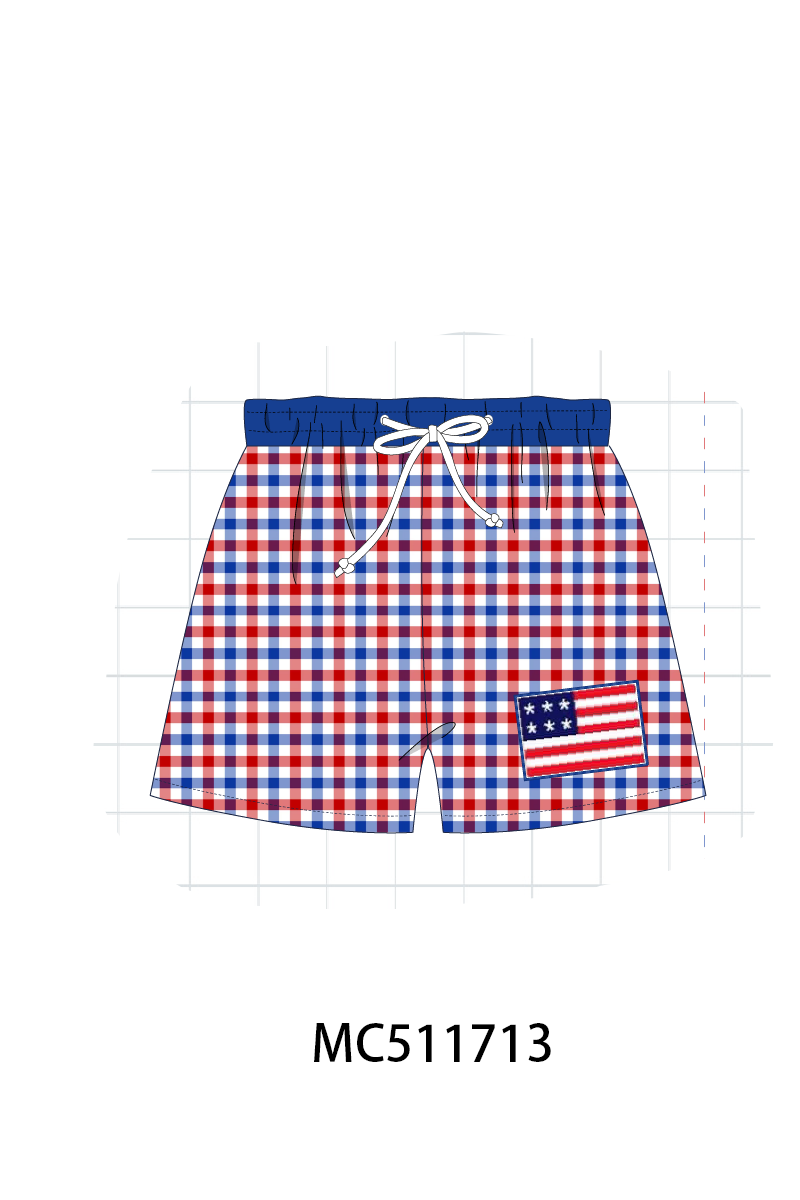 ETA May PO75 Patriotic flag machine smocked gingham collection 2