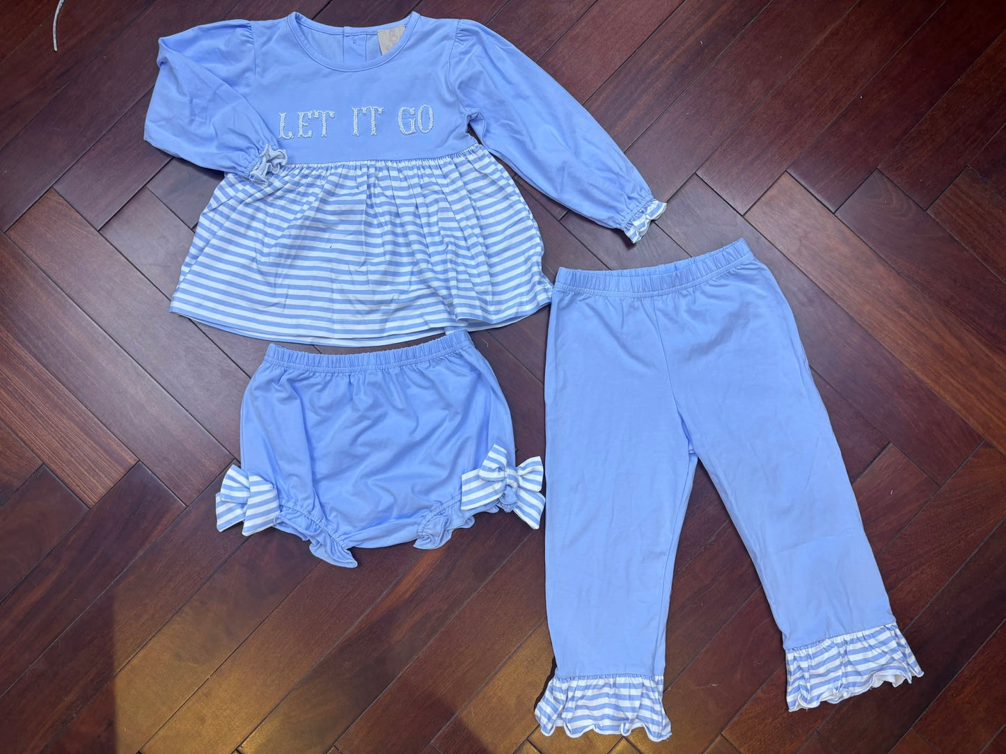 RTS BLUE STRIPES 3 PC SET DIAPER COVER AND PANTS