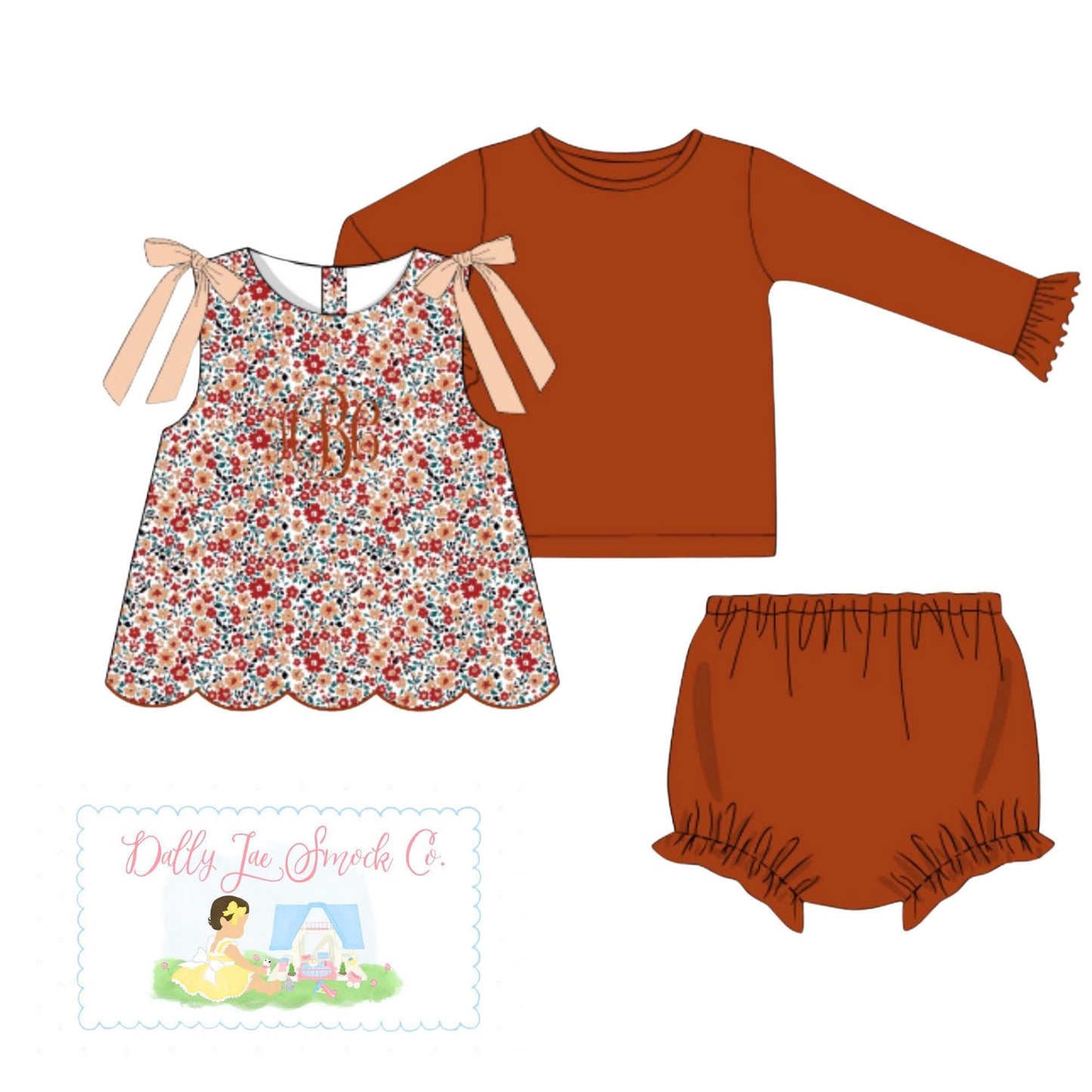 PREORDER #19 ETA AUGUST 2026 DOTD FLORAL DIAPER SET