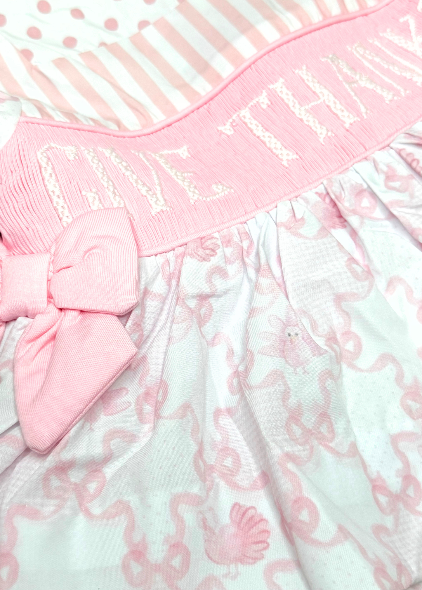RTS THANKFUL PINK TURKEY 3 PC SET HANDSMOCKED
