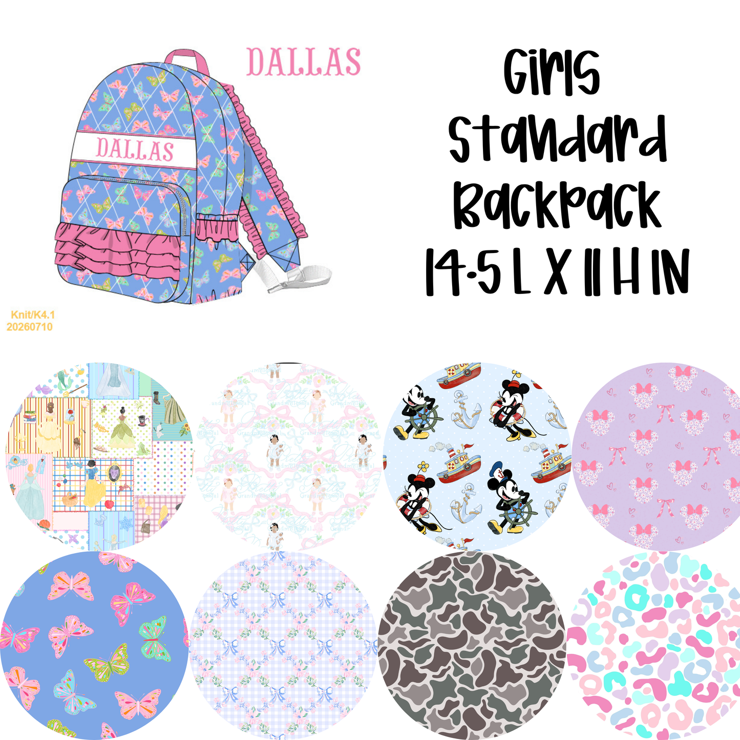 PREORDER #28 DALLY JAE GIRLS SMOCKED LUGGAGE