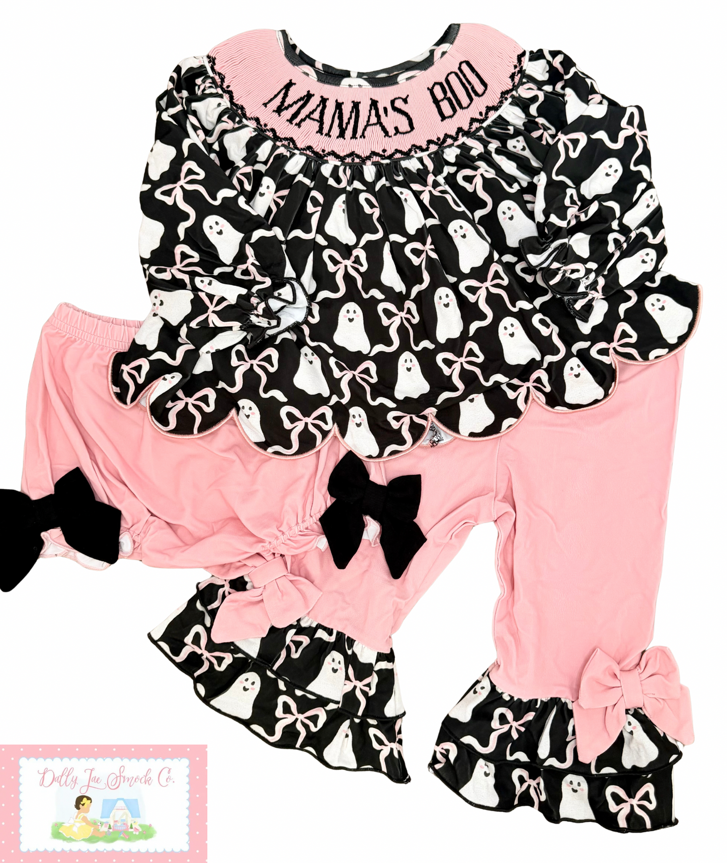 RTS MAMA’S BOO WITH PEARLS HANDSMOCK 3 PC SET