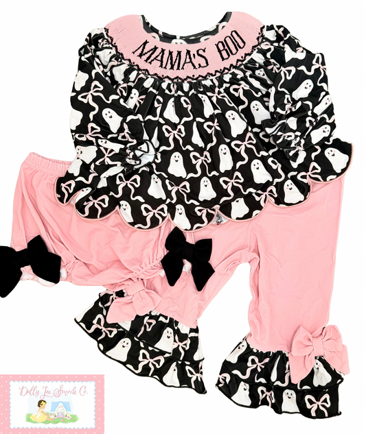 RTS MAMA’S BOO WITH PEARLS HANDSMOCK 3 PC SET