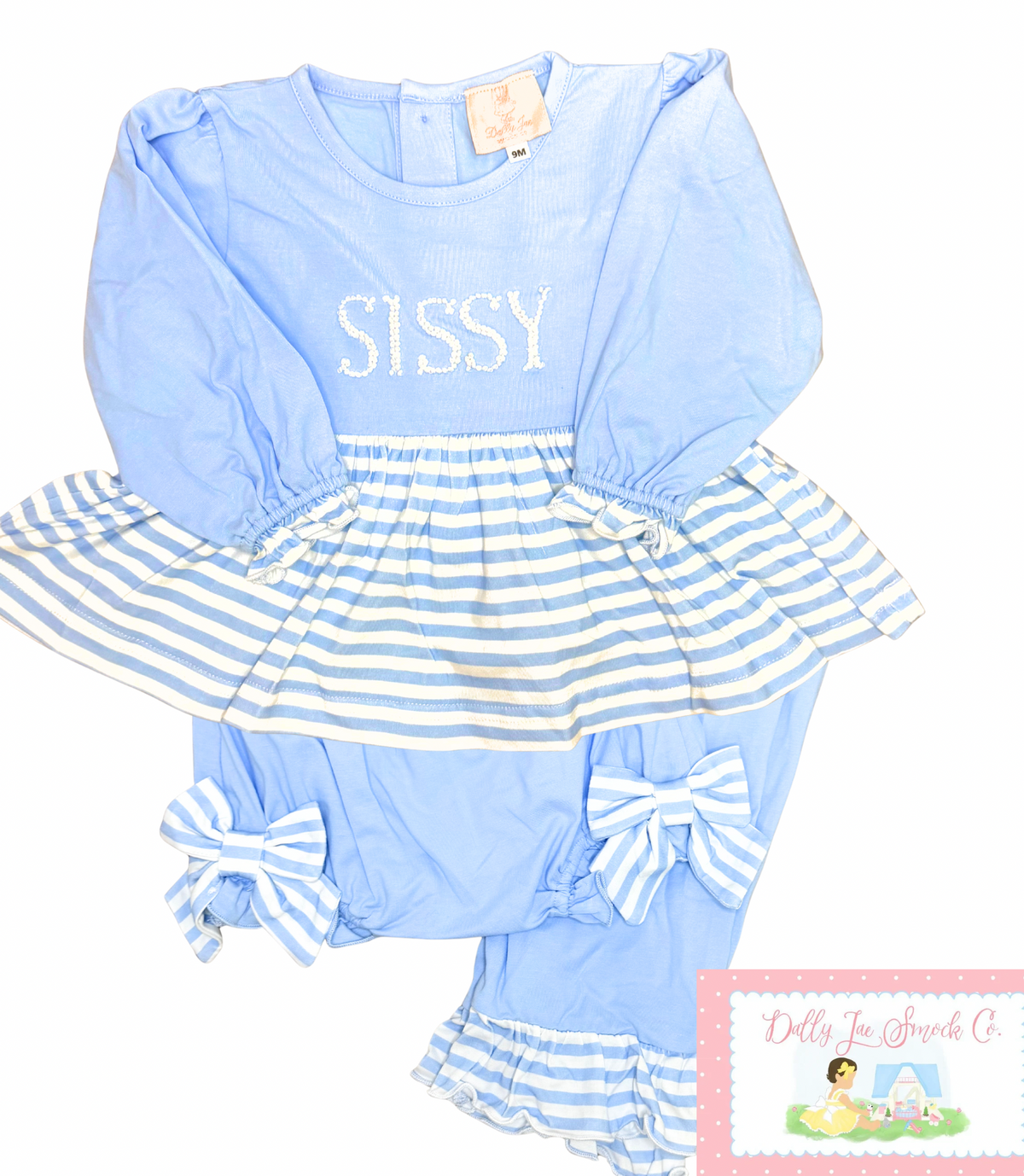 RTS BLUE STRIPES 3 PC SET DIAPER COVER AND PANTS