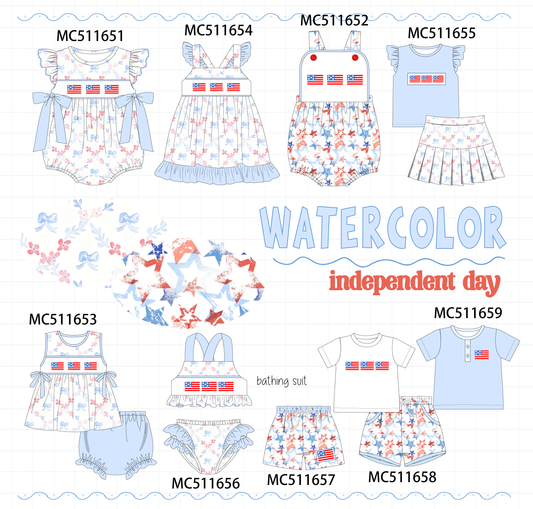 ETA May PO75 Blue Patriotic flag embroidery ruffle collection