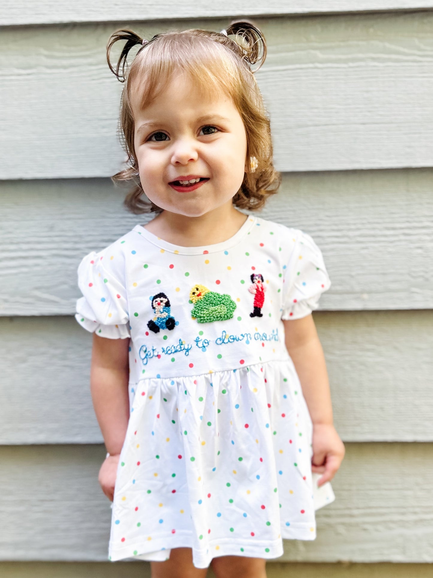 RTS GET READY TO CLOWN AROUND HAND-FRENCH KNOT DIAPER SET