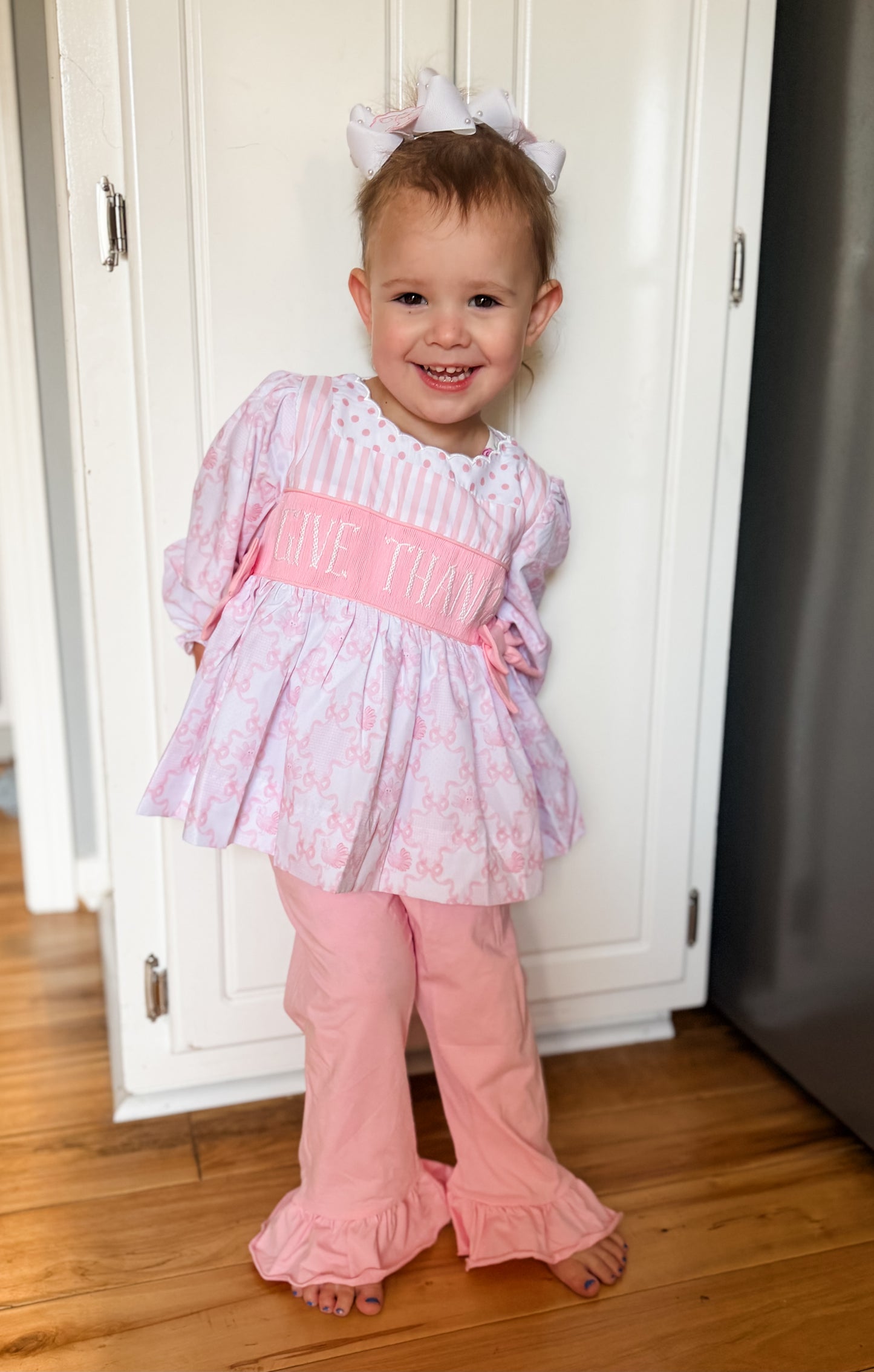 RTS THANKFUL PINK TURKEY 3 PC SET HANDSMOCKED