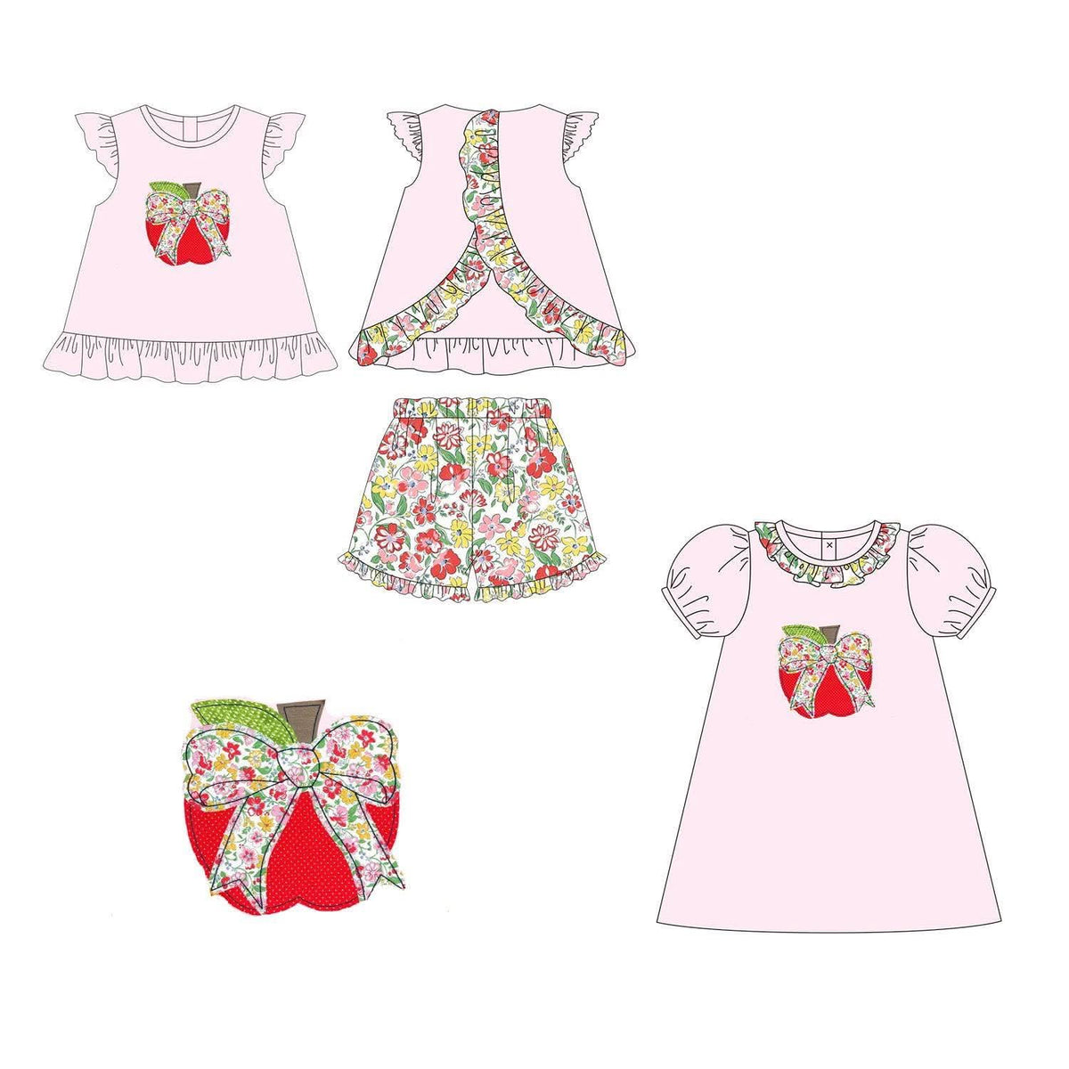 RTS APPLIQUÉ APPLE SHORT SET