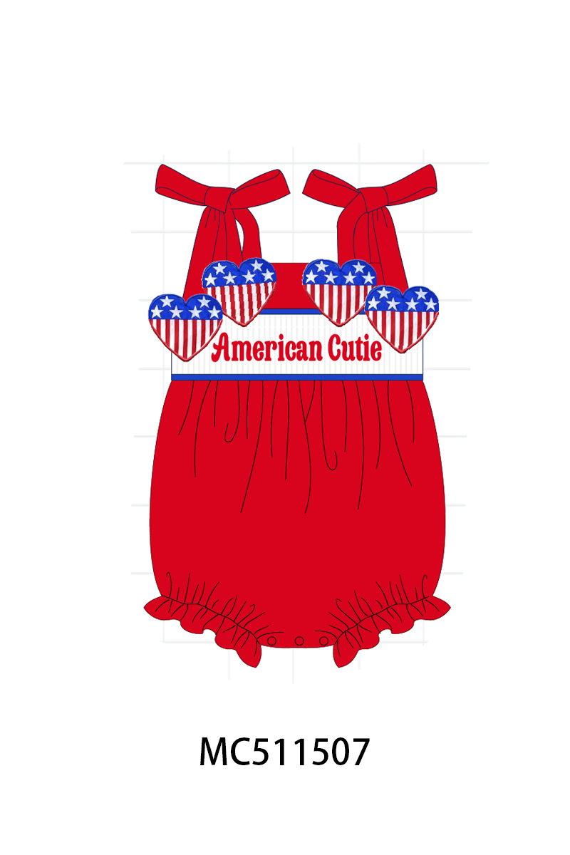 ETA May PO75 Red American cutie heart machine smocked collection