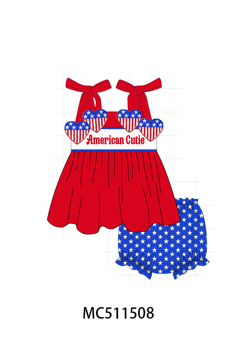 ETA May PO75 Red American cutie heart machine smocked collection