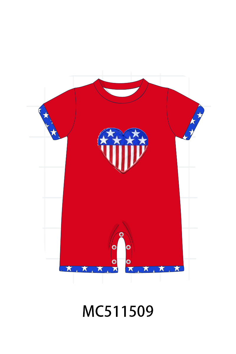 ETA May PO75 Red American cutie heart machine smocked collection