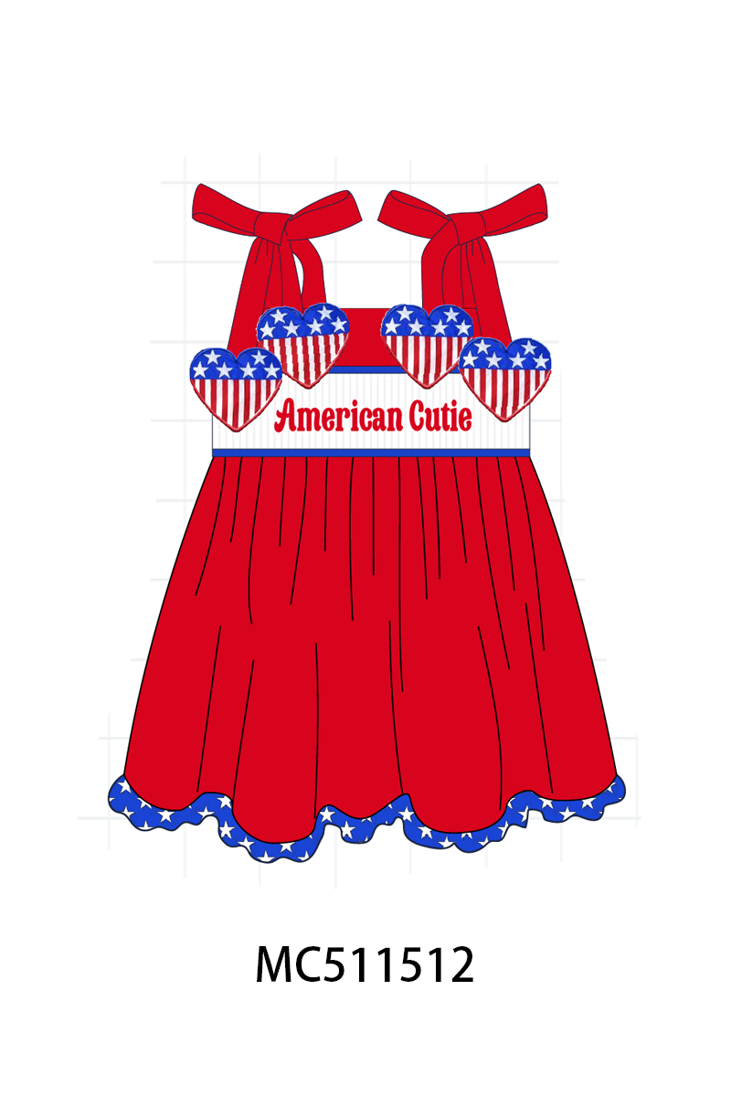 ETA May PO75 Red American cutie heart machine smocked collection