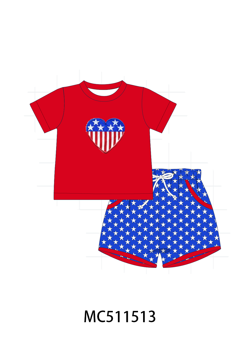 ETA May PO75 Red American cutie heart machine smocked collection