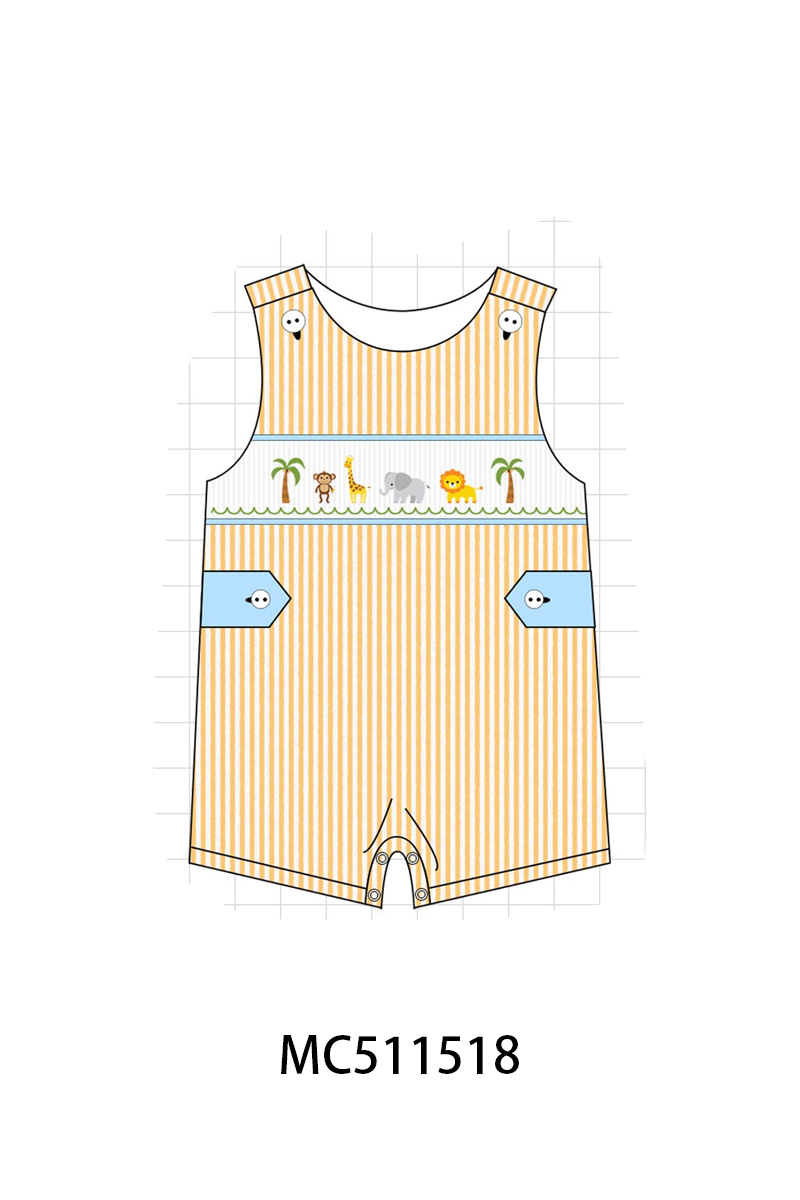 ETA May PO75 Pink stripe animal machine smocked collection