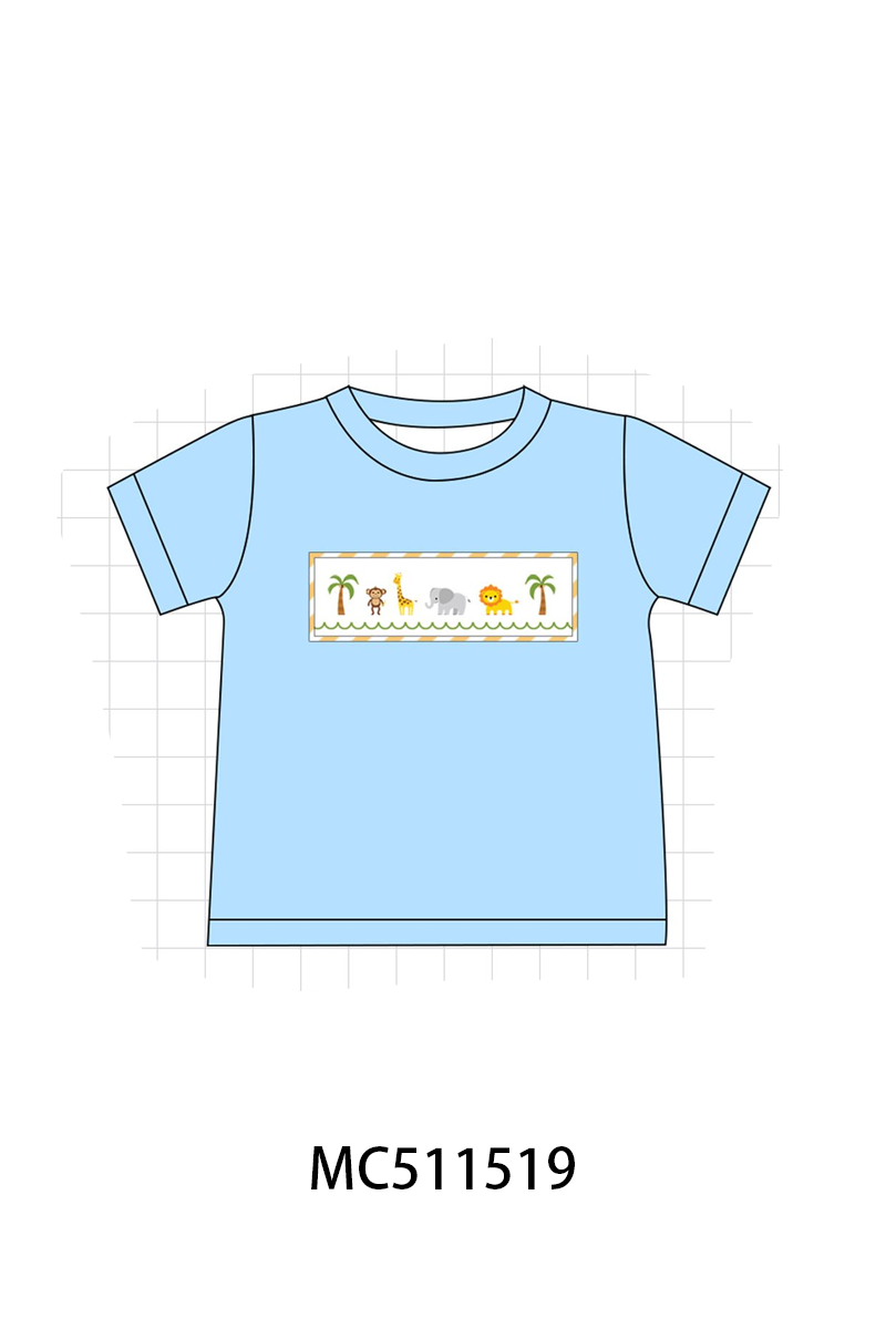 ETA May PO75 Pink stripe animal machine smocked collection