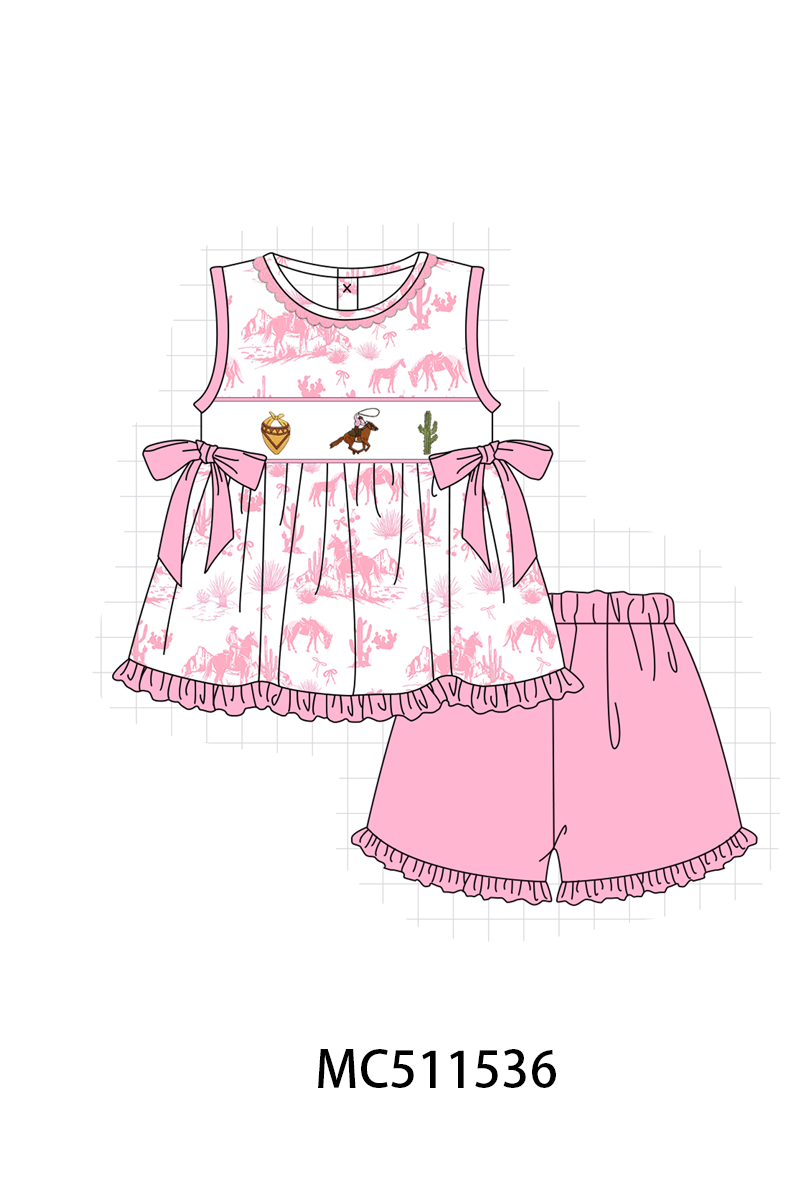 ETA May PO75 Pink&blue west cowboy embroidery collection