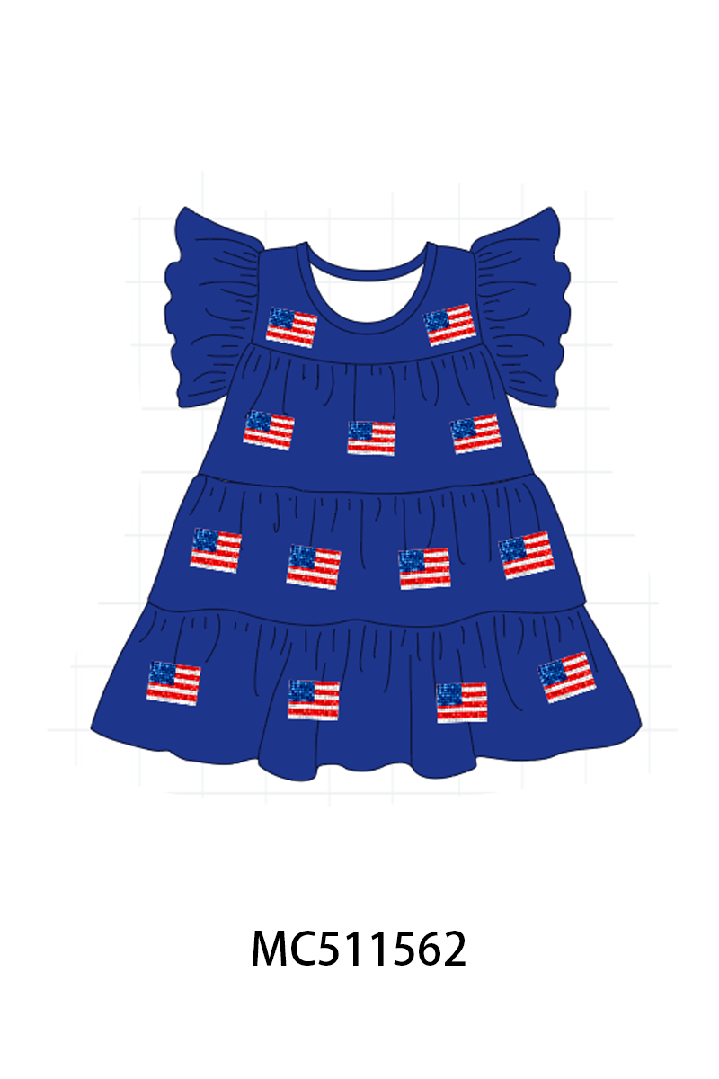 ETA May PO75 Patriotic flag sequin tiered dress collection