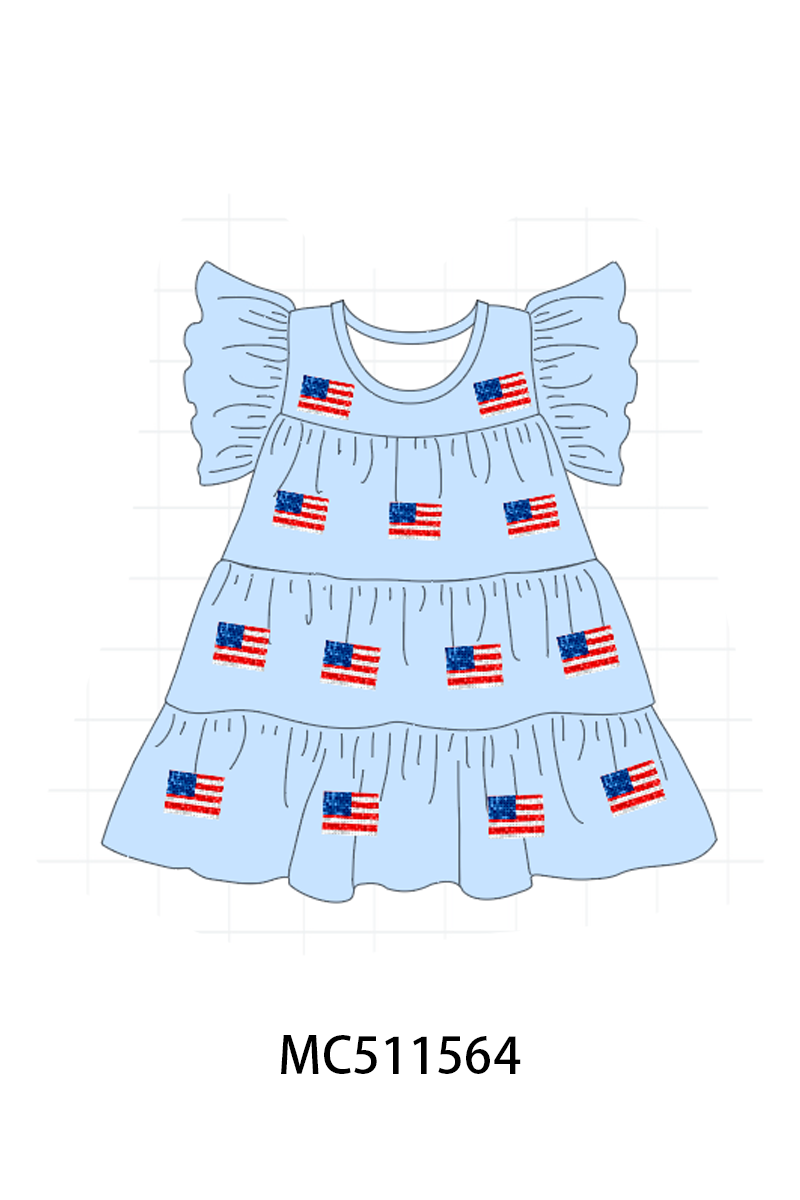 ETA May PO75 Patriotic flag sequin tiered dress collection