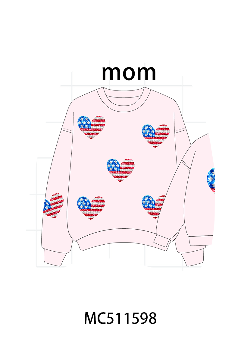 ETA May PO75 Patriotic USA flag sequin mom&me collection