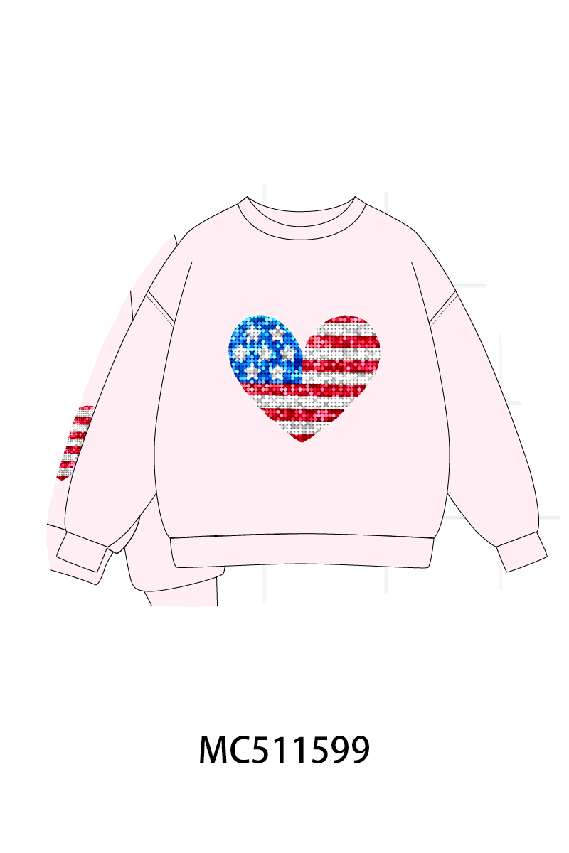 ETA May PO75 Patriotic USA flag sequin mom&me collection