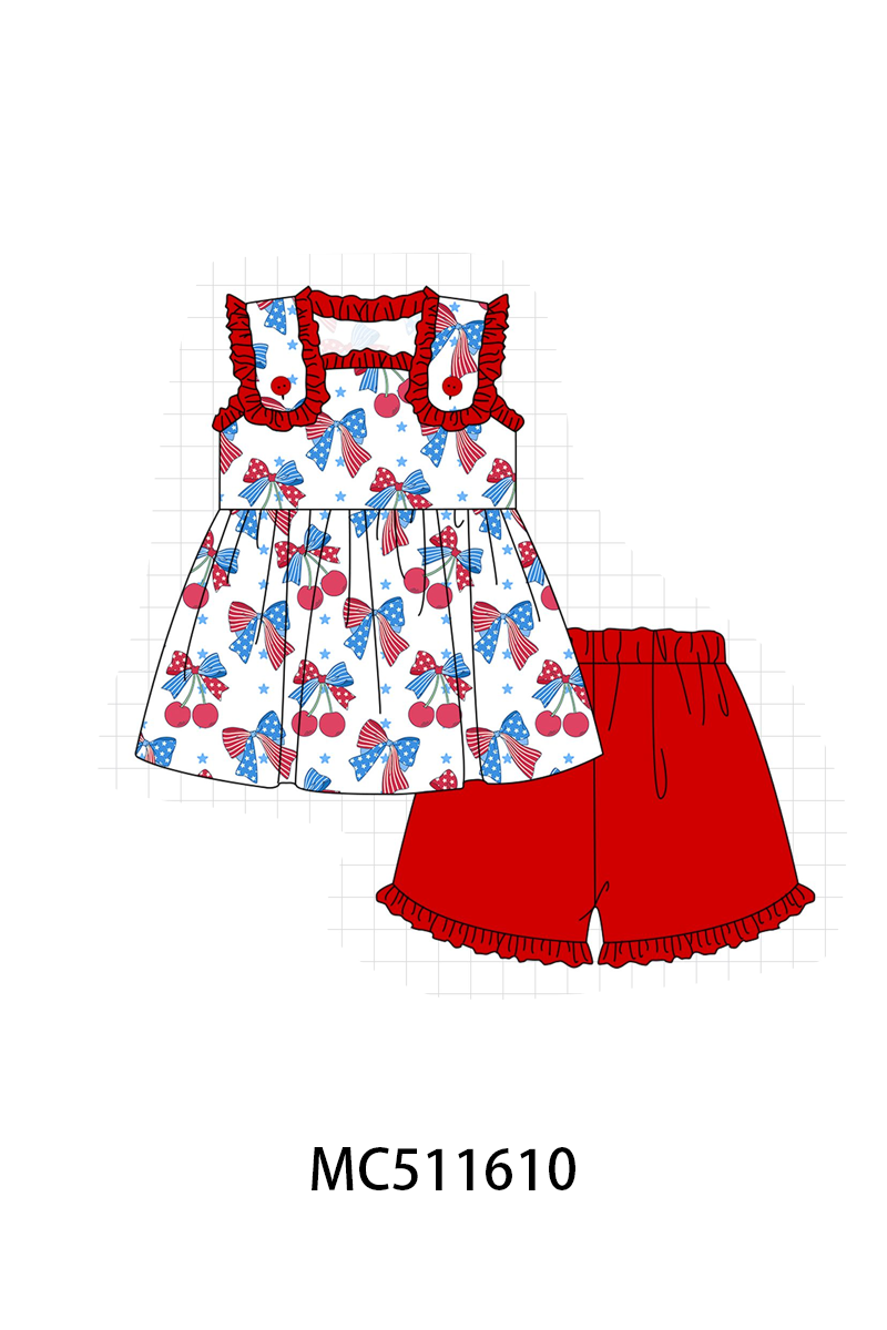 ETA MayPO75 Patriotic cherry bow ruffle collection