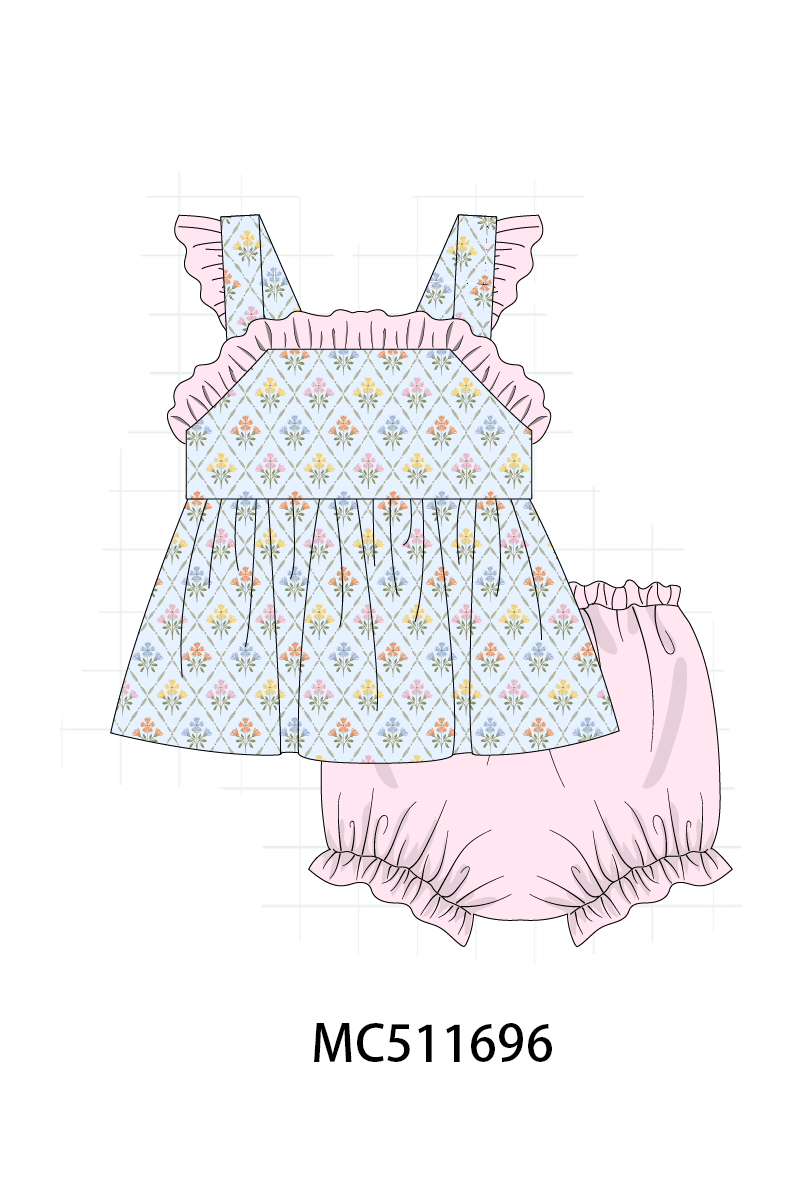 ETA May PO75 Blue floral print ruffle collection