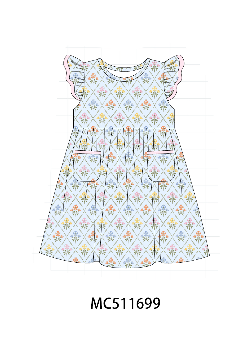 ETA May PO75 Blue floral print ruffle collection