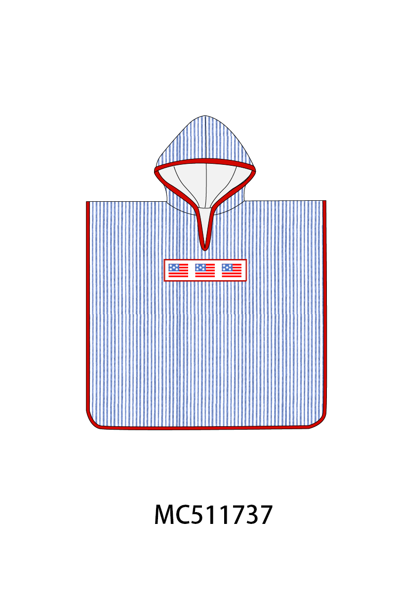 ETA May PO75 Blue seersucker Patriotic flag machine smocked collection 2